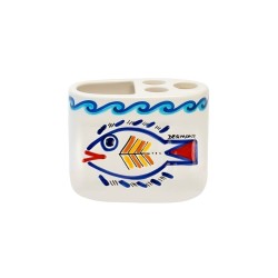 Handmade ceramic sicilian Toothbrush Holder de simone pottery Levante