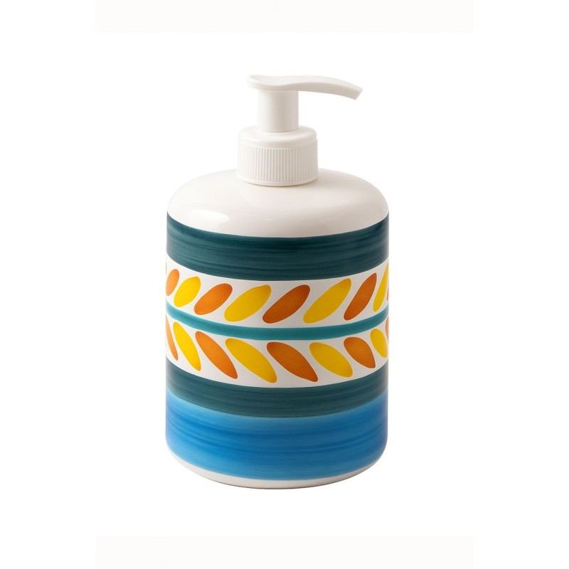 Ceramic soap dispenser Segesta De Simone handmade sicilian pottery