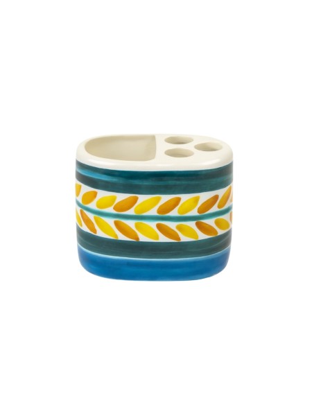 Handmade ceramic sicilian Toothbrush Holder de simone pottery Segesta