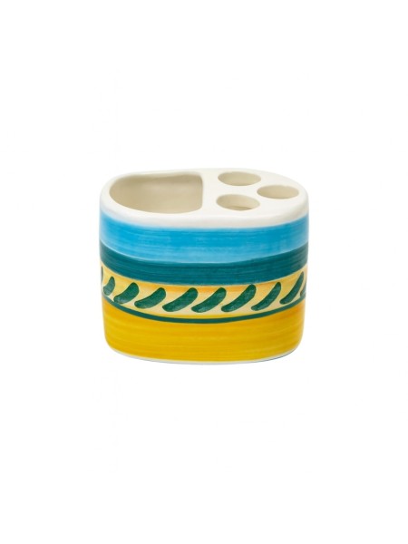 Handmade ceramic sicilian Toothbrush Holder de simone pottery Naxos