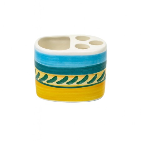 Handmade ceramic sicilian Toothbrush Holder de simone pottery Naxos