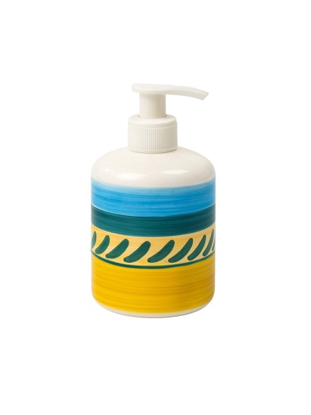 Ceramic soap dispenser Naxos De Simone handmade sicilian pottery