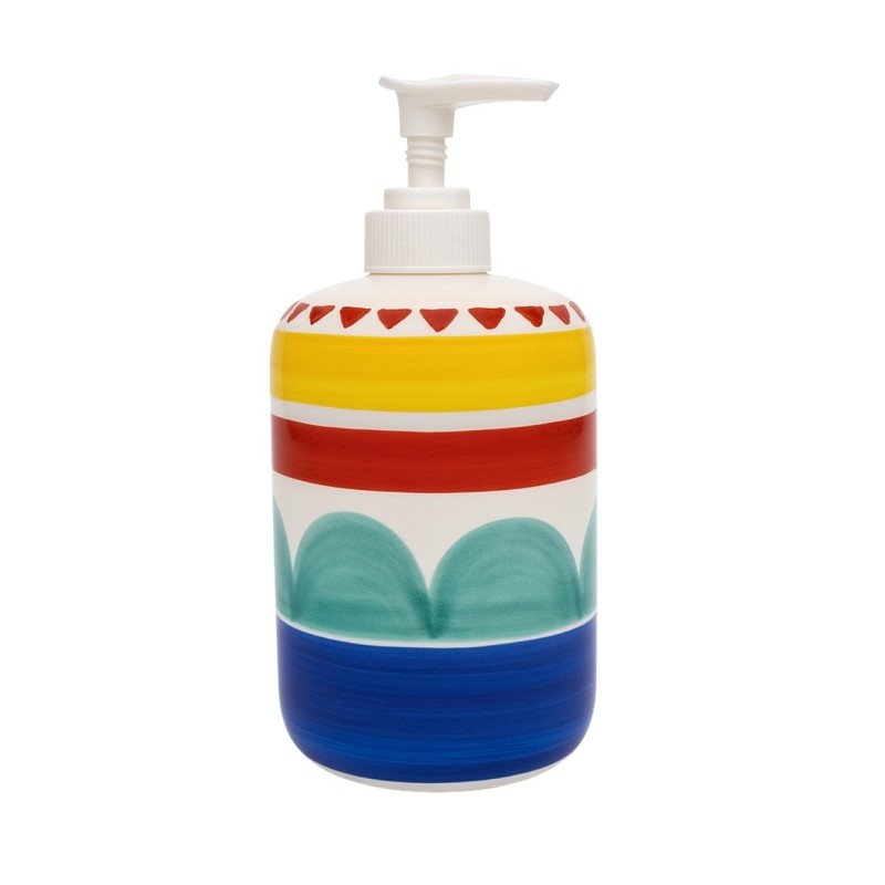Ceramic soap dispenser Alicudi De Simone handmade sicilian pottery