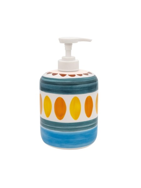 Ceramic soap dispenser Solunto De Simone handmade sicilian pottery