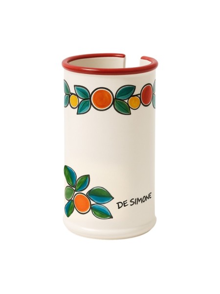 Portabicchieri artigianale Arance e Limoni ceramiche de simone