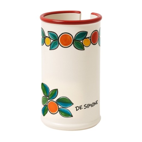 Portabicchieri artigianale Arance e Limoni ceramiche de simone