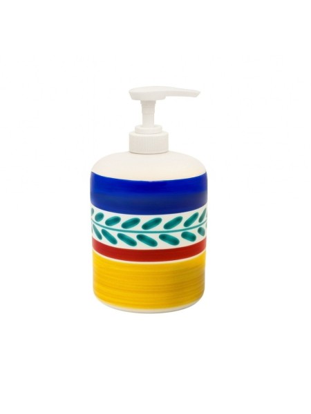 Ceramic soap dispenser Selinunte De Simone handmade sicilian pottery