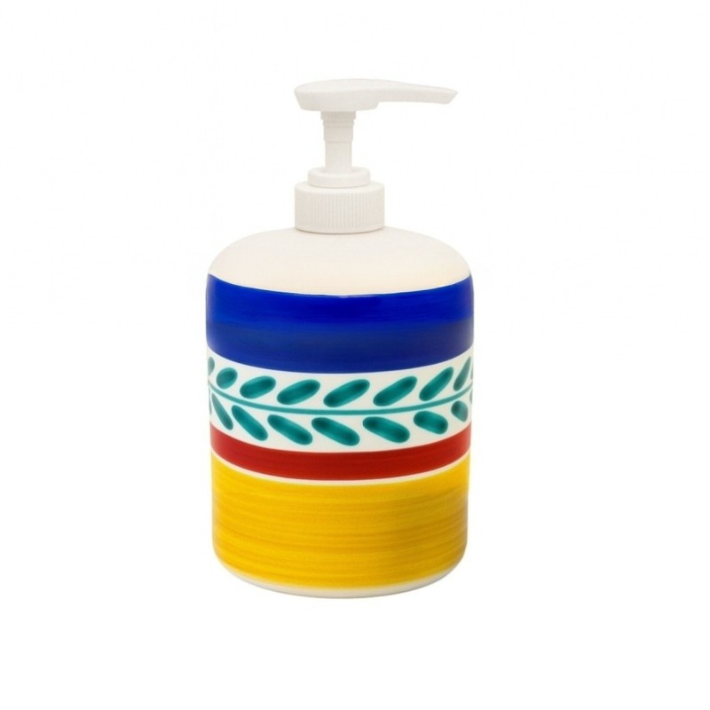Ceramic soap dispenser Selinunte De Simone handmade sicilian pottery