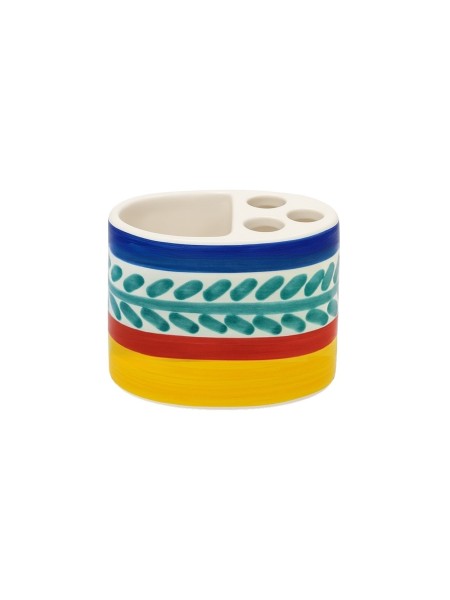 Handmade ceramic sicilian Toothbrush Holder de simone pottery Selinunte