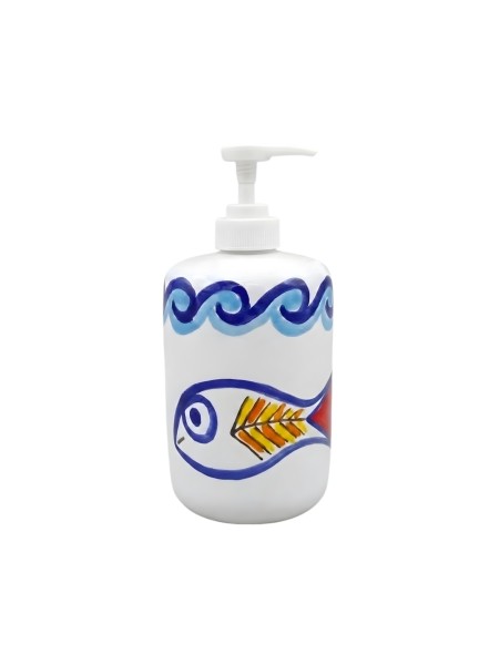 Ceramic soap dispenser Scirocco De Simone handmade sicilian pottery