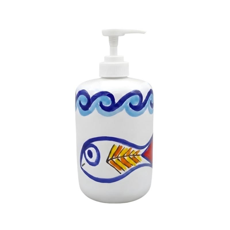 Ceramic soap dispenser Scirocco De Simone handmade sicilian pottery