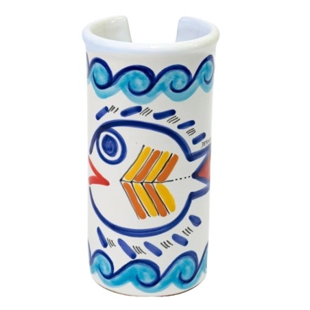 handmade sicilian ceramic Glass Holder Levante de simone pottery