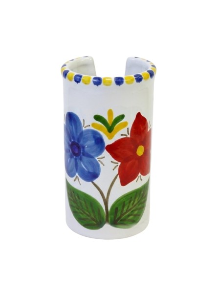 handmade sicilian ceramic Glass Holder Lampione de simone pottery