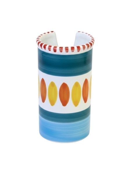 handmade sicilian ceramic Glass Holder Solunto de simone pottery