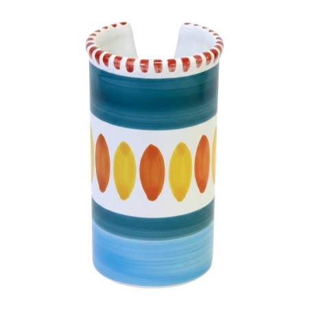 handmade sicilian ceramic Glass Holder Solunto de simone pottery