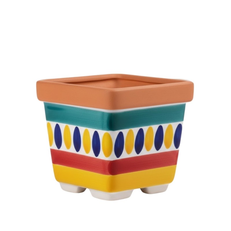 Vaso quadrato portapianta Ceramiche De Simone Lipari