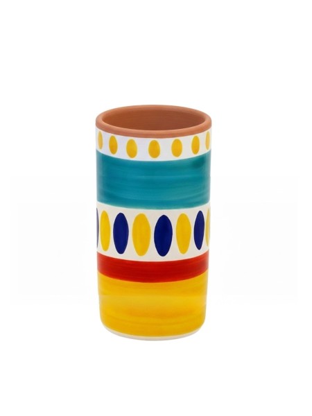 handmade sicilian ceramic wine utensil Holder Lipari de simone pottery