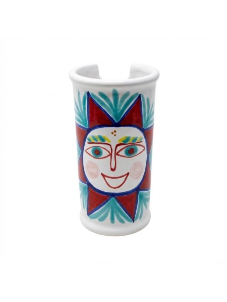 handmade sicilian ceramic Glass Holder Salina de simone pottery