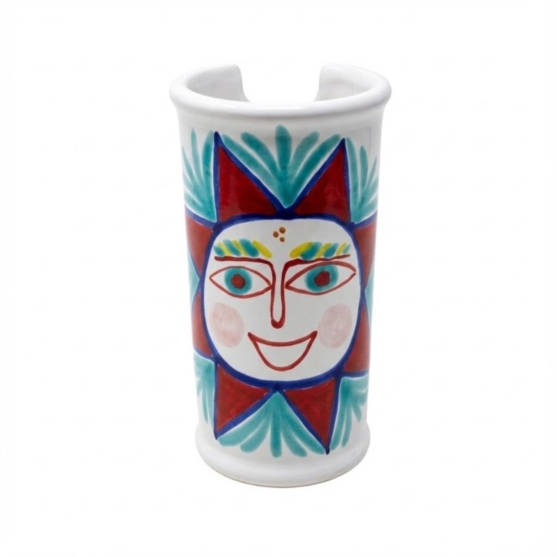 handmade sicilian ceramic Glass Holder Salina de simone pottery