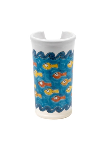 handmade sicilian ceramic Glass Holder Gadir de simone pottery