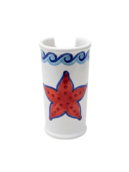 handmade sicilian ceramic Glass Holder Maestrale de simone pottery