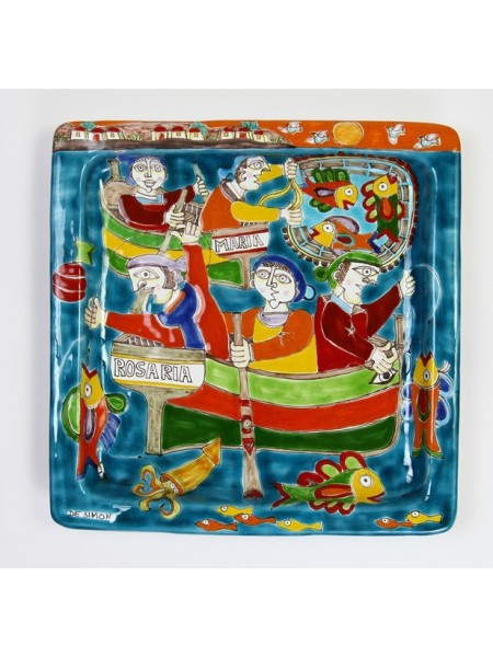 Piatto Quadrato 37x37 DS 02 Pescatori