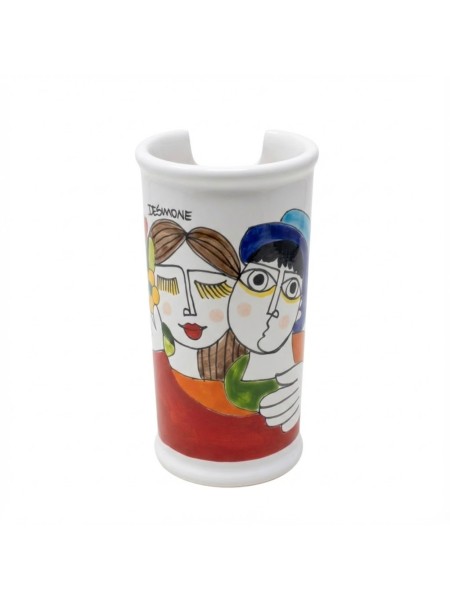 handmade sicilian ceramic Glass Holder Lovers de simone pottery