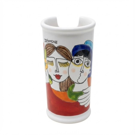 Portabicchieri artigianale Fidanzati ceramiche de simone