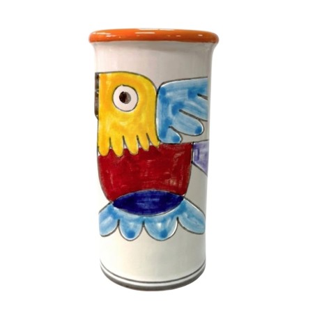 Handmade sicilian ceramic Glass holder Folk Bird De Simone Pottery