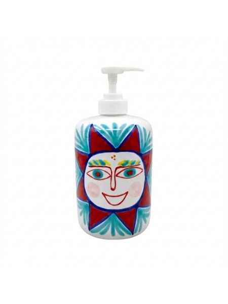 Ceramic soap dispenser Salina De Simone handmade sicilian pottery