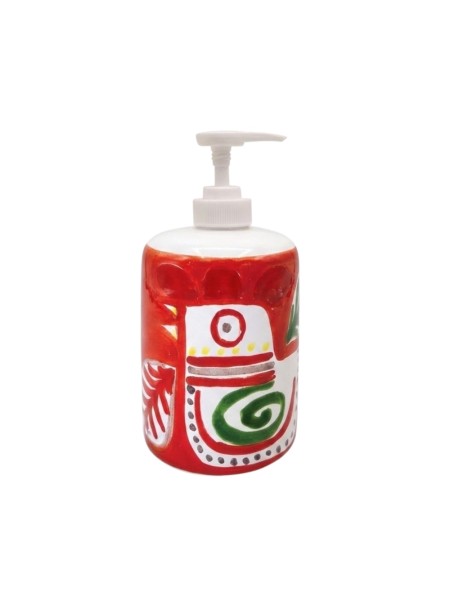 Ceramic soap dispenser Marettimo De Simone handmade sicilian pottery