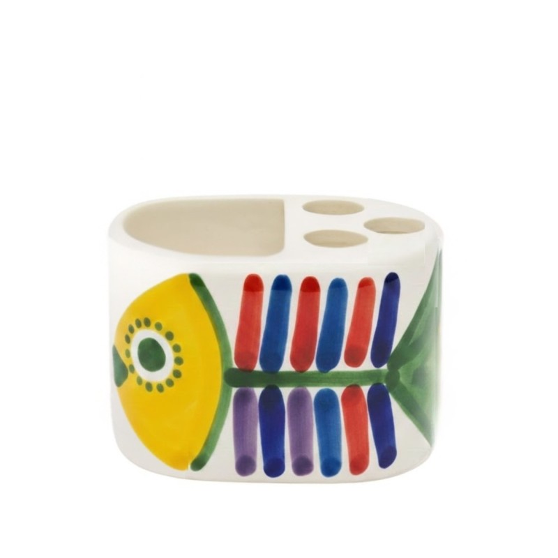 Portaspazzolini artigianale ceramiche siciliane de simone Filicudi