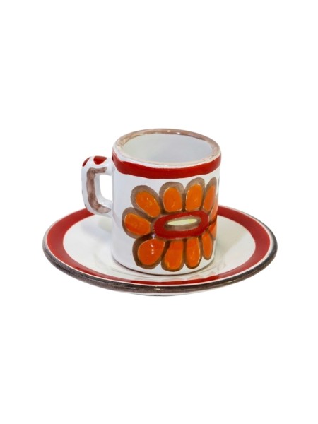 Tazzina caffè cilindrica con Piattino Linosa Ceramiche De Simone