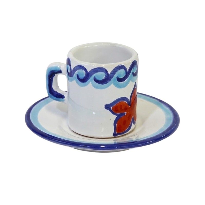 cylindrical Coffee Cup with Saucer Maestrale Ceramiche De Simone