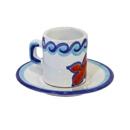 cylindrical Coffee Cup with Saucer Maestrale Ceramiche De Simone