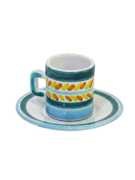 Cylindrical Coffee Cup with Saucer Segesta Ceramiche De Simone