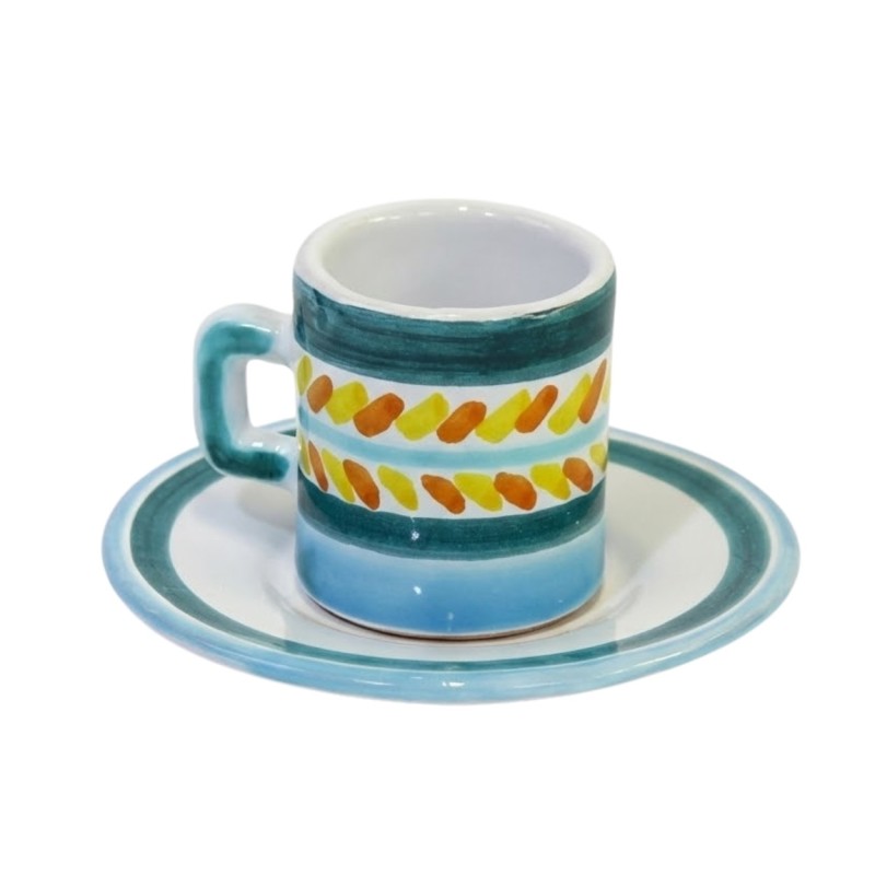 Cylindrical Coffee Cup with Saucer Segesta Ceramiche De Simone