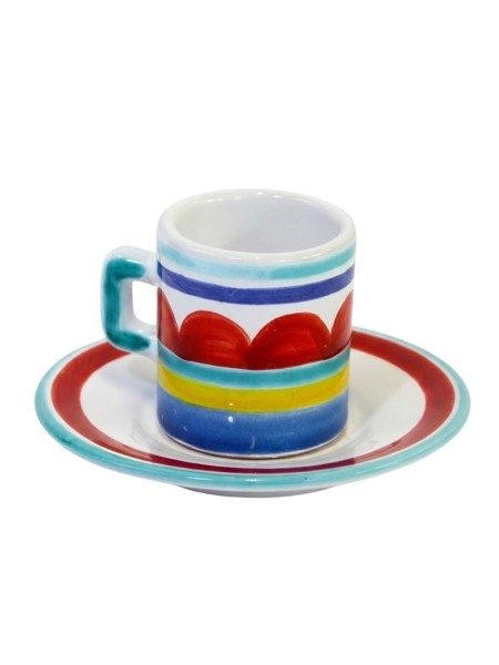 Cylindrical Coffee Cup with Saucer Sibari Ceramiche De Simone