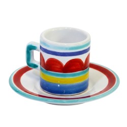 Cylindrical Coffee Cup with Saucer Sibari Ceramiche De Simone