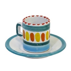 Cylindrical Coffee Cup with Saucer Solunto Ceramiche De Simone