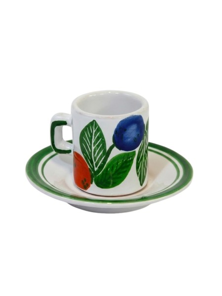Cylindrical Coffee Cup with Saucer Elba Ceramiche De Simone