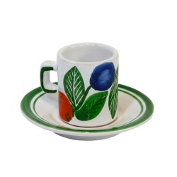 Tazzina caffè cilindrica Piattino Elba Ceramiche siciliane De Simone