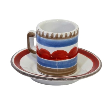 Cylindrical Coffee Cup with Saucer Lampedusa Ceramiche De Simone