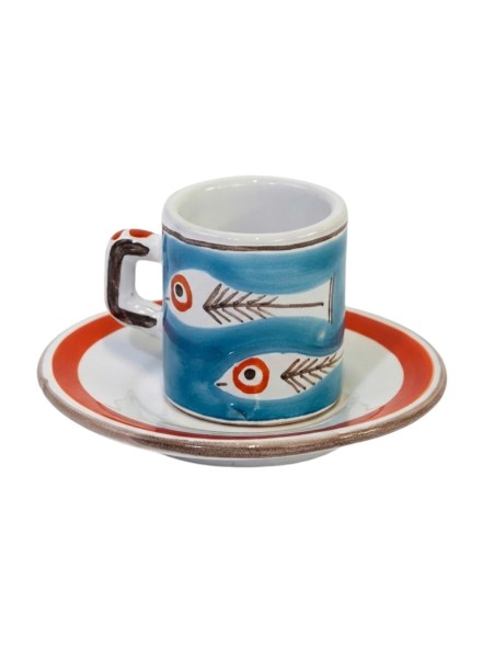 Cylindrical Coffee Cup with Saucer Itaca Ceramiche De Simone