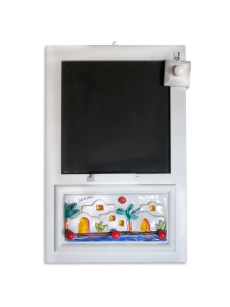 Blackboard with potholders hanger