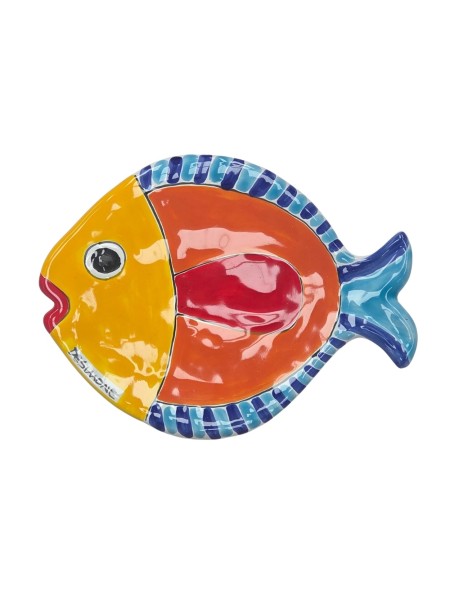 Piatto piano ceramica a forma di Pesce de simone PT4PEP
