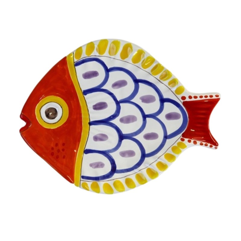 Fish bottom plate PT3PE De Simone Pottery