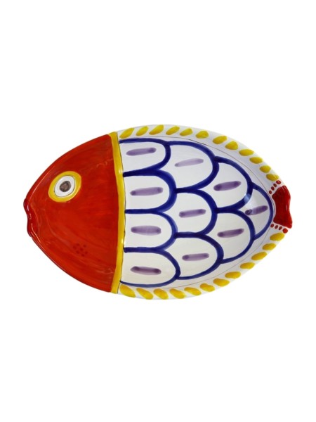 Fish deep plate PTPE3 De Simone Pottery