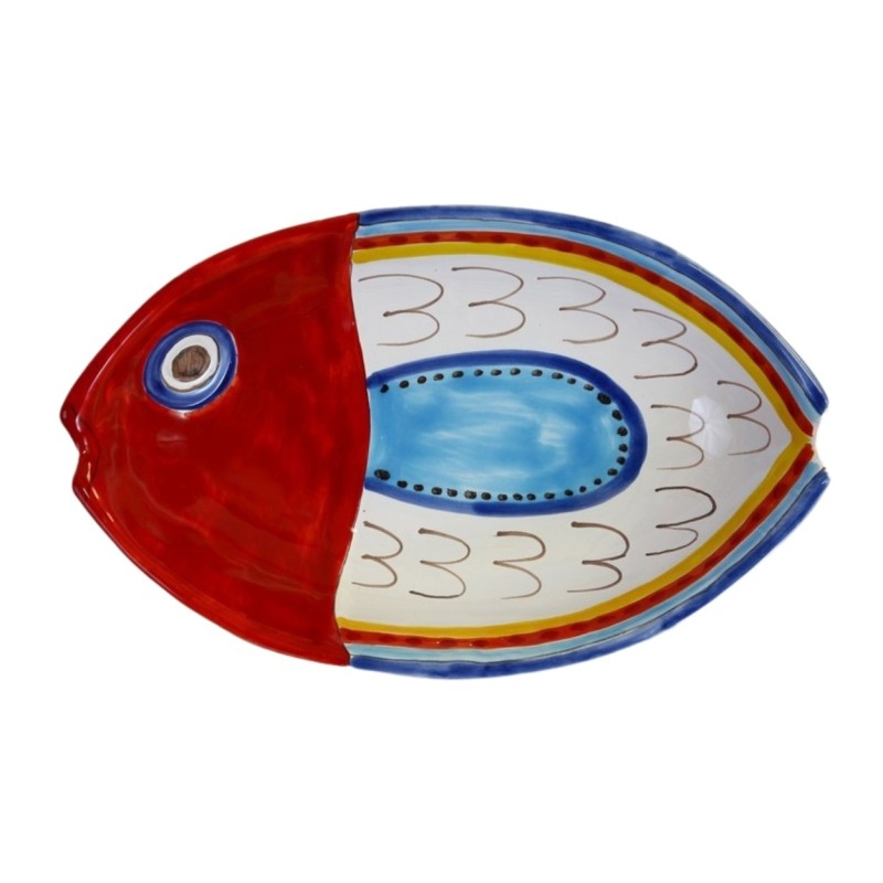 Fish deep plate PTPE2 De Simone Pottery