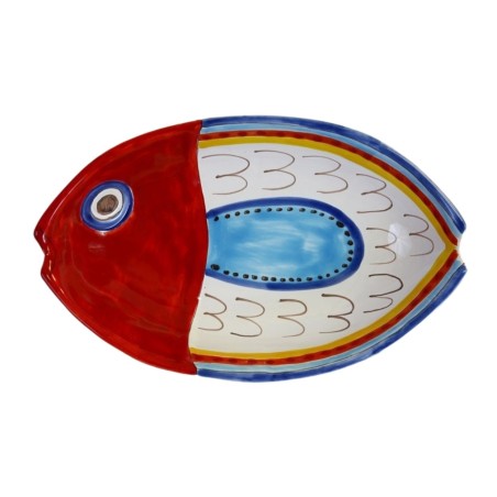 Fish deep plate PTPE2 De Simone Pottery